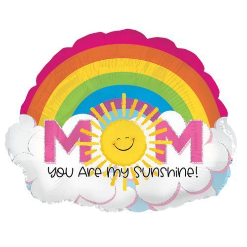 22 inch CTI Mom You Are My Sunshine Rainbow Shape Foil Balloon