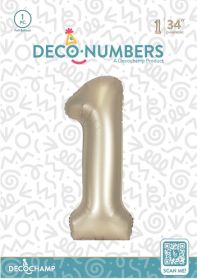 34 inch Decochamp Champagne Number 1 Foil Balloon