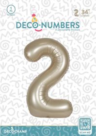 34 inch Decochamp Champagne Number 2 Foil Balloon