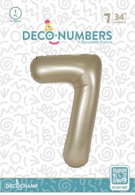 34 inch Decochamp Champagne Number 7 Foil Balloon