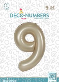 34 inch Decochamp Champagne Number 9 Foil Balloon