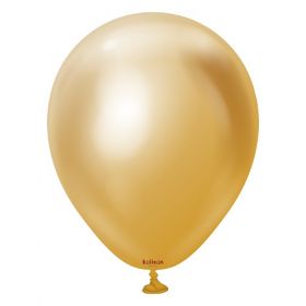 5 inch Kalisan Gold Mirror Chrome Latex Balloons - XL 500 ct