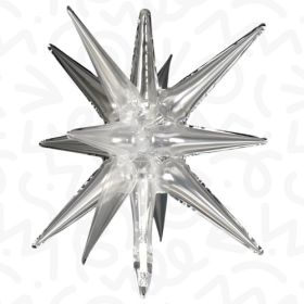 22 inch Decochamp Clear Starburst Foil Balloon