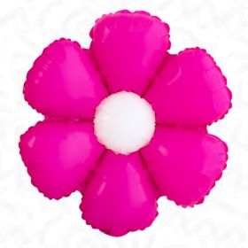 34 inch Decochamp Fuchsia Flower Balloon White Disc