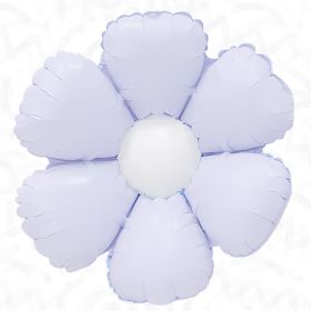 16 inch Decochamp Lilac Flower Balloon White Disc - 4 ct