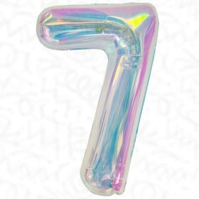 34 inch Decochamp Iridescent Number 7 Foil Balloon