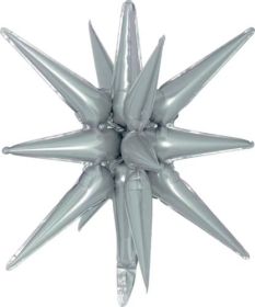 22 inch Decochamp Grey Starburst Foil Balloon