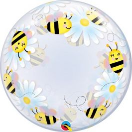 24 Sweet Bees and Daisies Deco Bubble Balloon