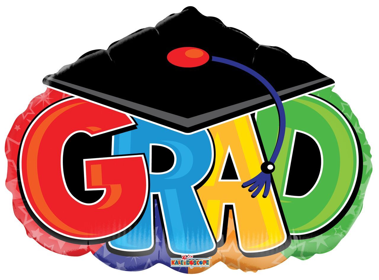18 inch GRAD with Cap Shape Foil Balloon