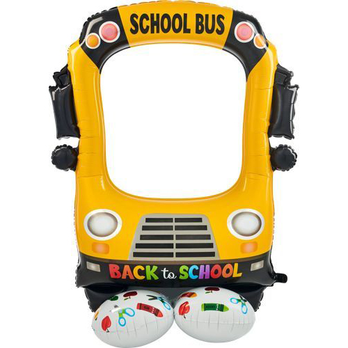 56 inch Anagram Selfie School Bus Airloonz Foil Balloon - Packaged