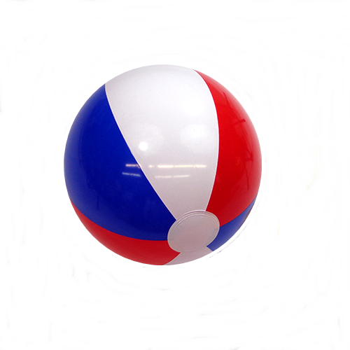 red white and blue beach balls