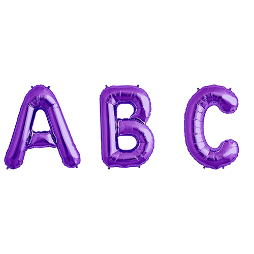 purple letter balloons